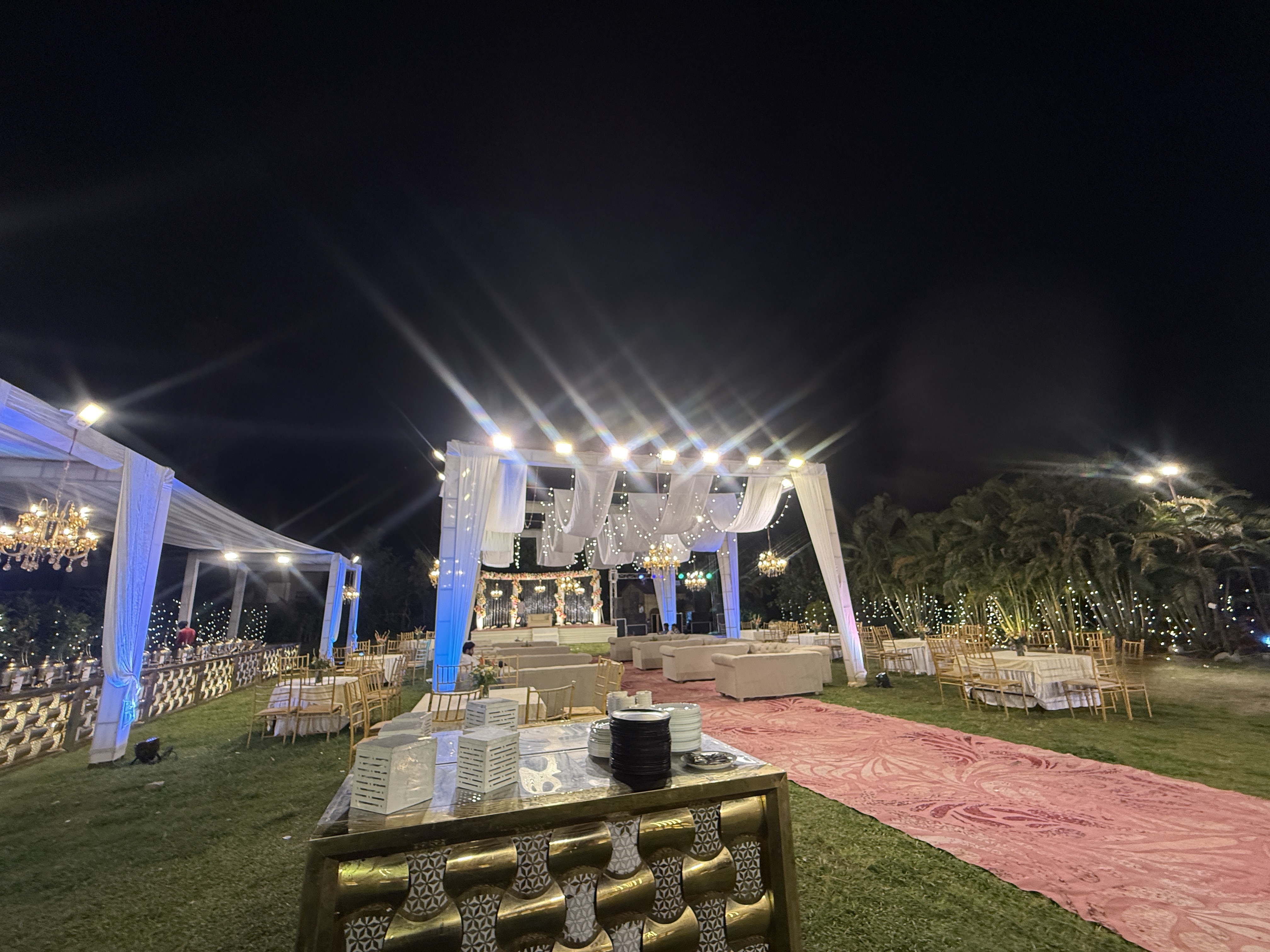 Reception wedding photo at Corbett Wild Resort